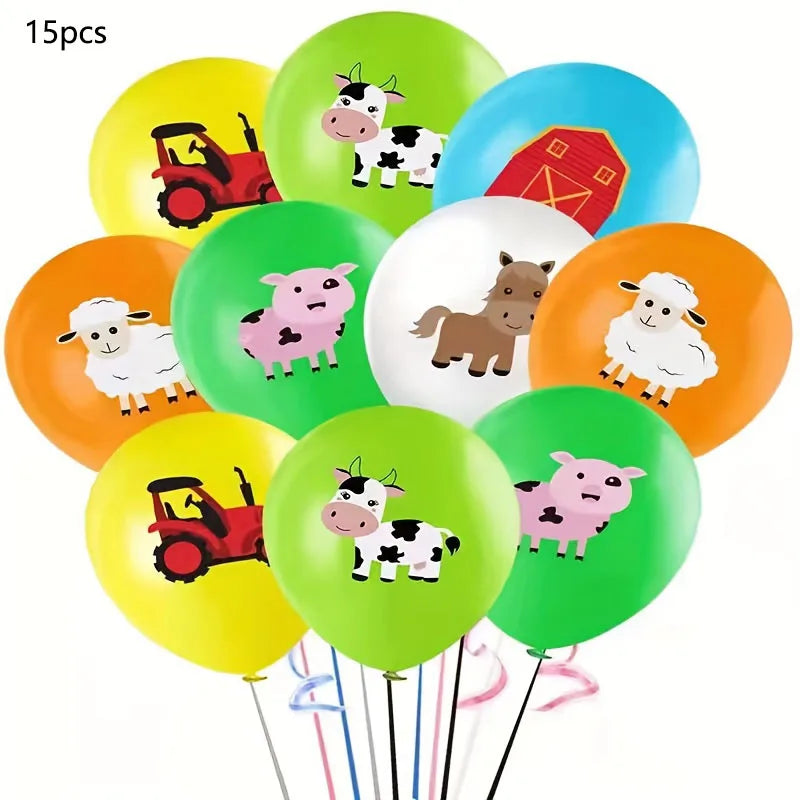 7pcs Farm Animal Balloons for Farm Birthday Party Decorations Supplies Cow Donkey Sheep Pig Chicken Foil Balloon Baby Shower
