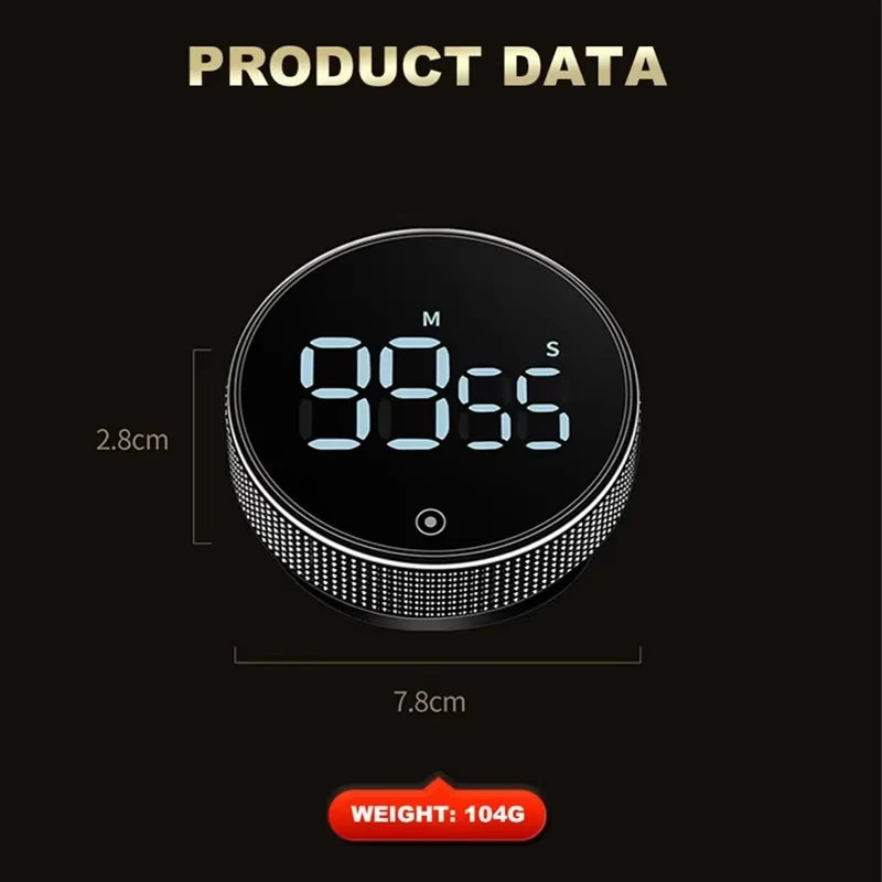 DINRGO Magnetic Kitchen Timer Digital Timer Manual Countdown Rotary Timer Mechanical Cooking Timer Cooking Shower Stopwatch