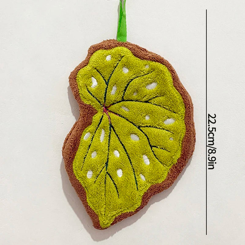 Hot Plant Hand Towel Cleaning Towel Absorbent Handkerchief Hanging Thickened Kitchen Towel Bathroom Kitchen Accessories