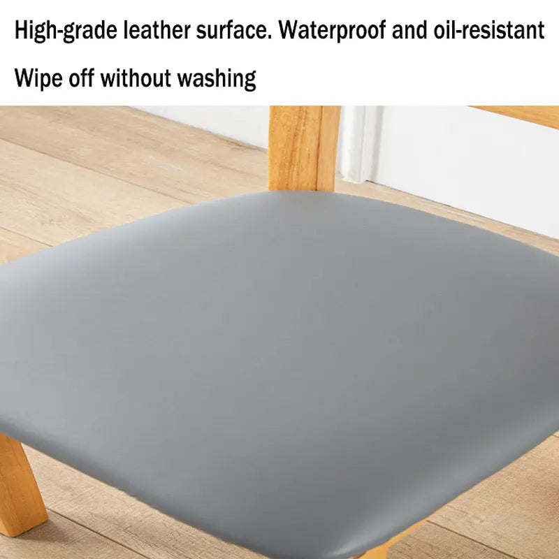 aterproof PU Chair Cushion Cover For Kitchen Dining Room Leather Seat Cover Dining Room Chair Seat Cushion Cover Solid Color