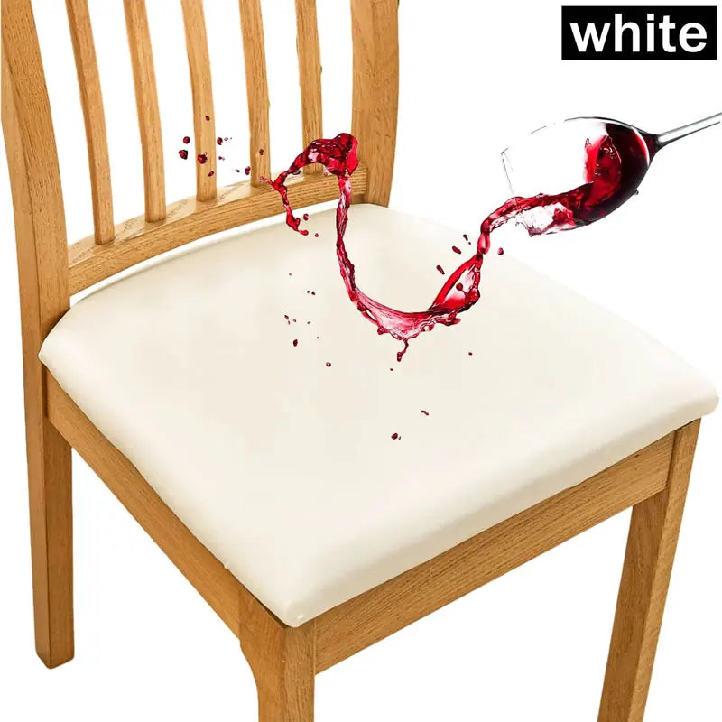 aterproof PU Chair Cushion Cover For Kitchen Dining Room Leather Seat Cover Dining Room Chair Seat Cushion Cover Solid Color