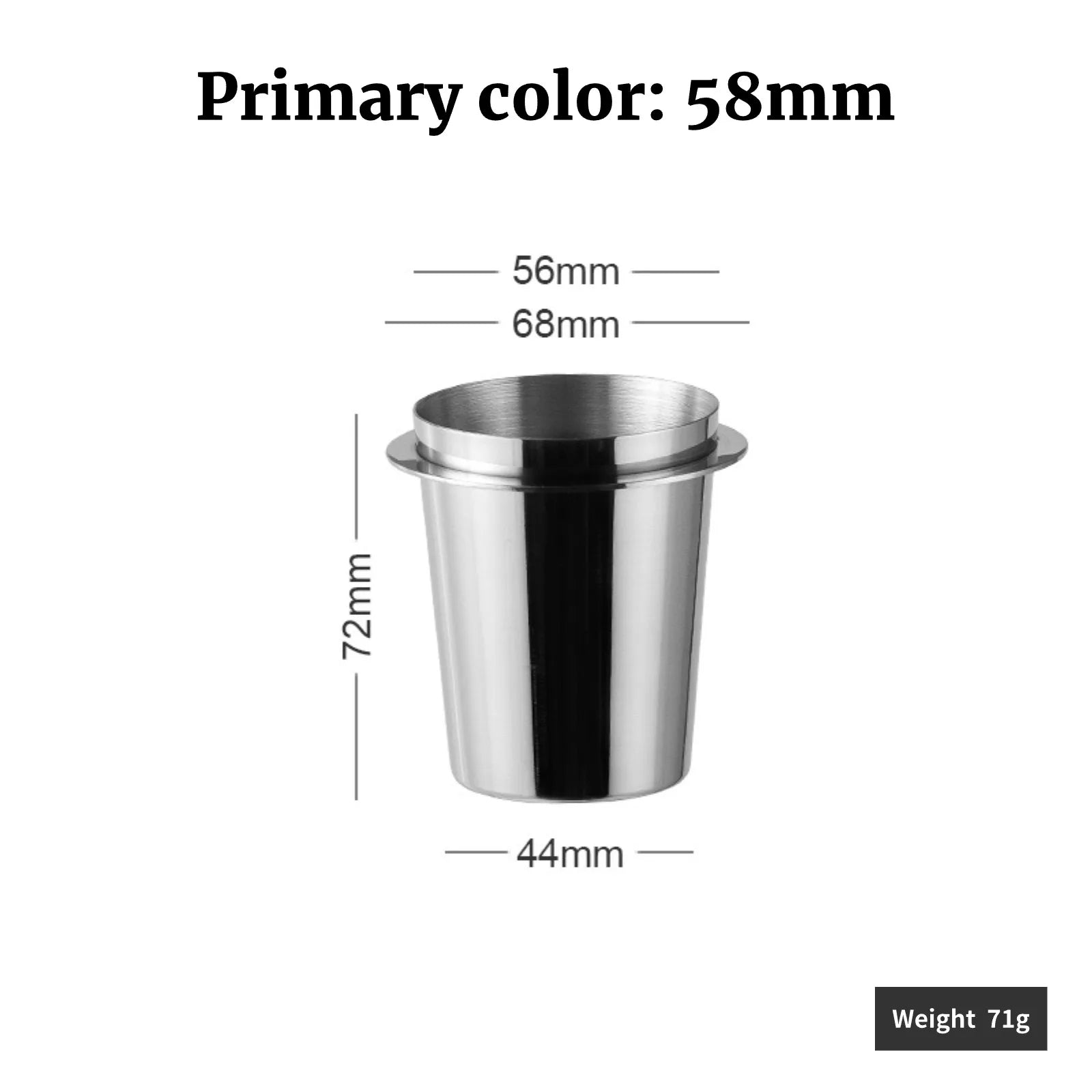 58/53/51mm Coffee Dosing Cup Sniffing Mug for Espresso Machine Wear Resistant Stainless Steel Coffee Dosing Cup Drop Shipping