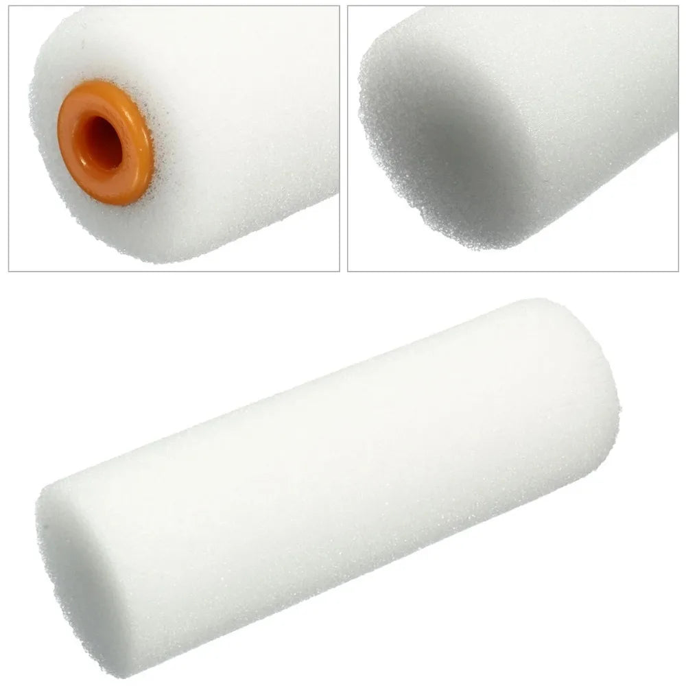 10PCS 100mm Mini White Durable Foam Paint Roller Sleeves Painting Decorating Sponge Rollers Art Sets Painting Supplies