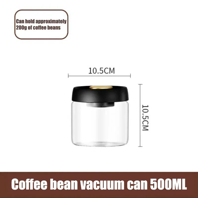 Coffee Bean Sealed Jar, Kitchen Storage, Glass Jar, Moisture-Proof, Vacuum Pressed Storage Jar, Tea, Rice, Peanut Storage