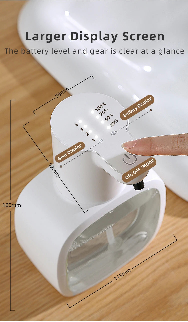 New Wall Mounted Automatic Soap Dispenser Foam Smart Hand Washing Machine 500ml Liquid Rechargeable Bathroom Induction Sensor