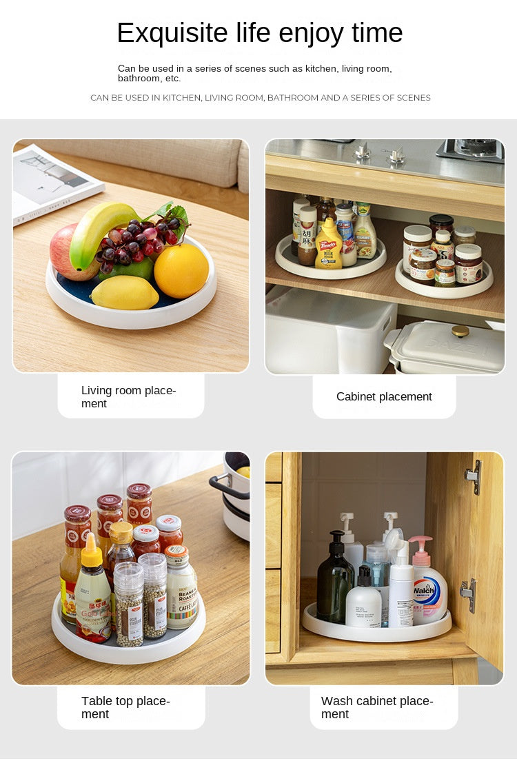 1/4Pcs 360 Rotatable Anti Sliding Kitchen Condiment Rotatable Storage Rack Tableware Cabinet Round Multi Functional Storage Rack