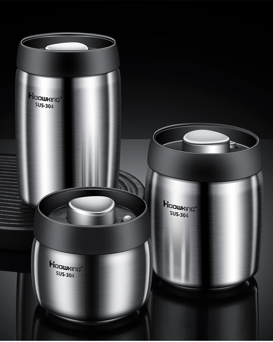 Vacuum sealed tank Coffee bean storage tank Household 304 stainless steel food storage Jars moisture-proof sealed container