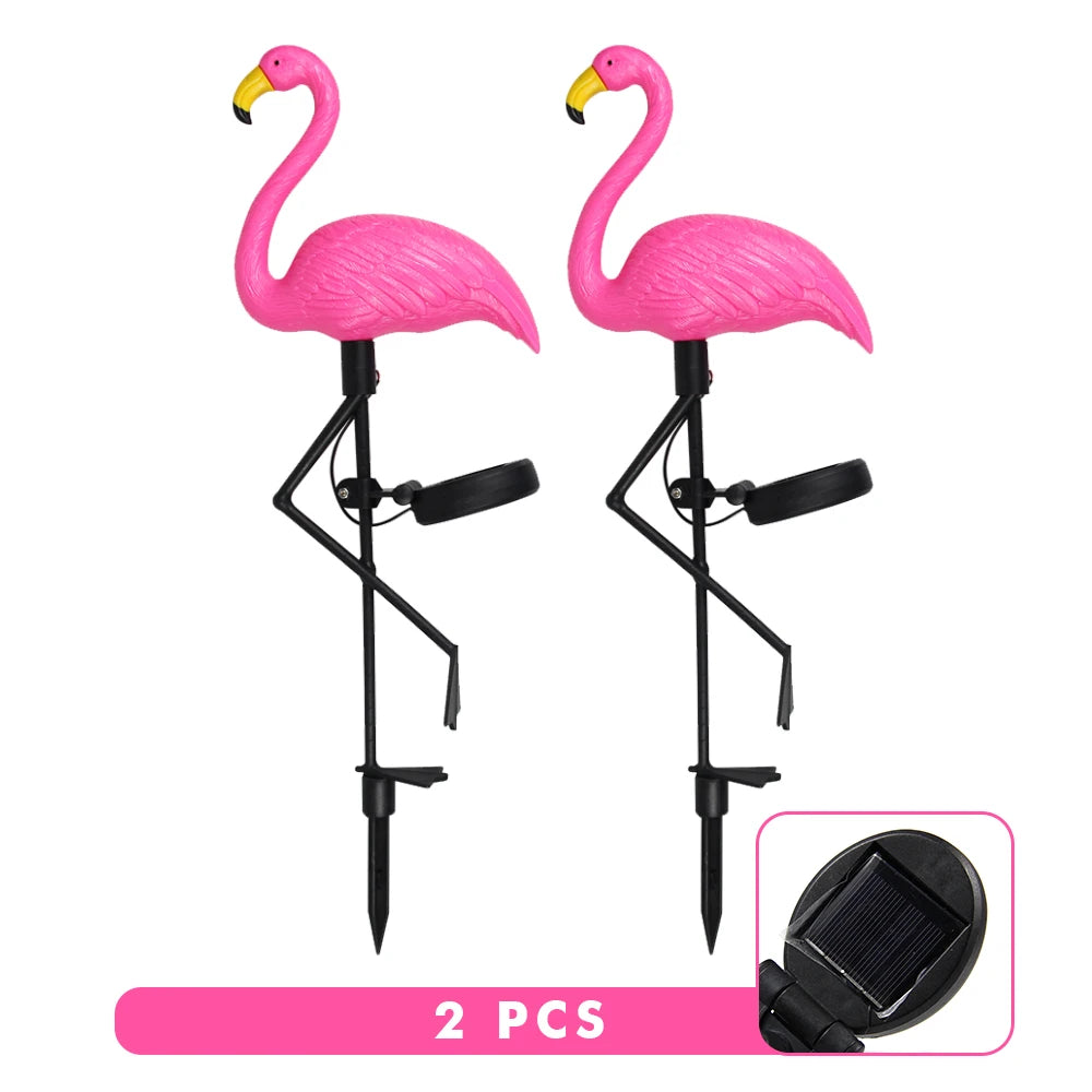 Solar Flamingo Light Garden Ornament Outdoor Waterproof Lawn Lamp Landscape Yard Light Patio Walkway Decoration Party Supplies