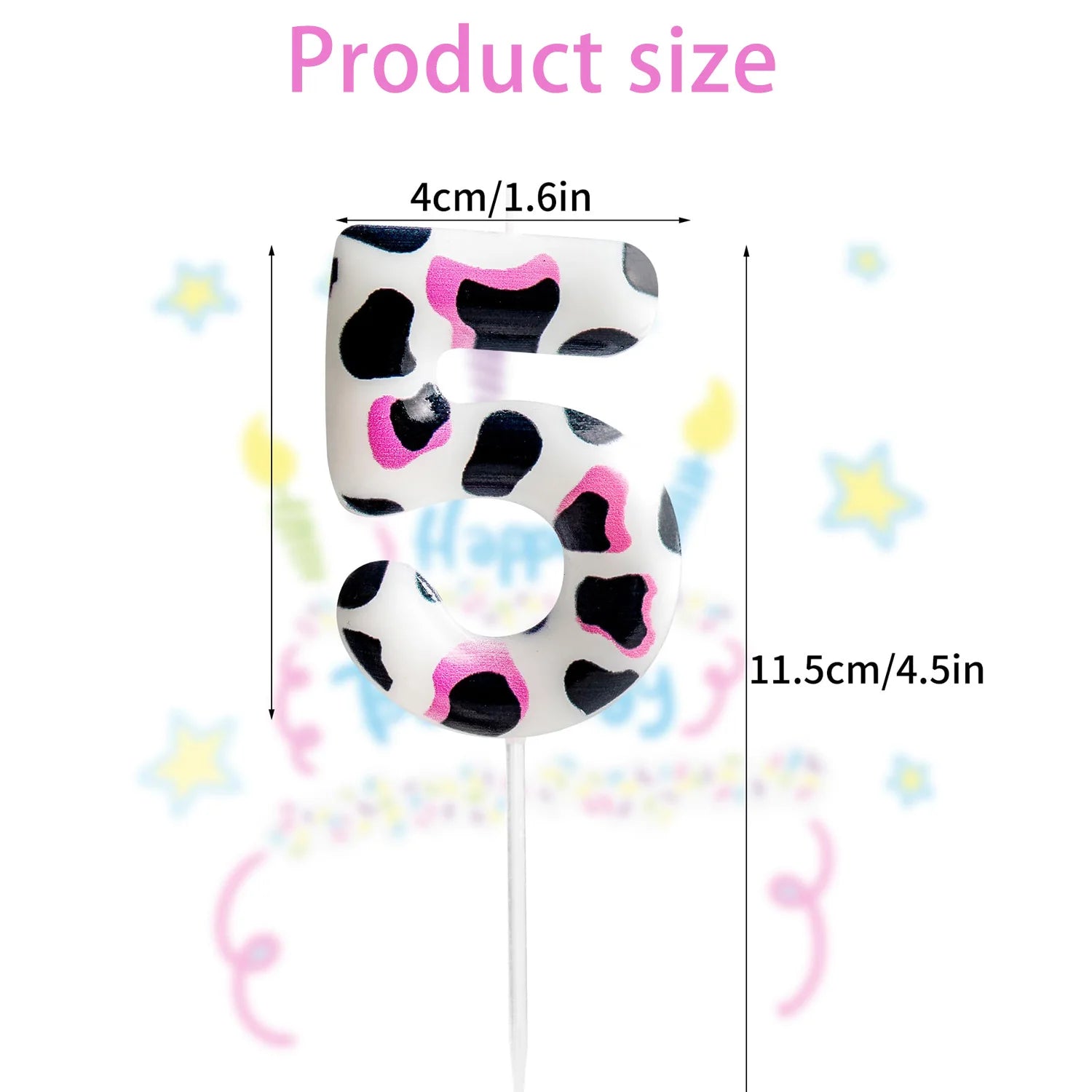 7pcs Birthday Number Candle,Pink Cow Birthday Candles Cow Im One Birthday Decorations,Cowgirl Theme Girls Birthday Party Décor