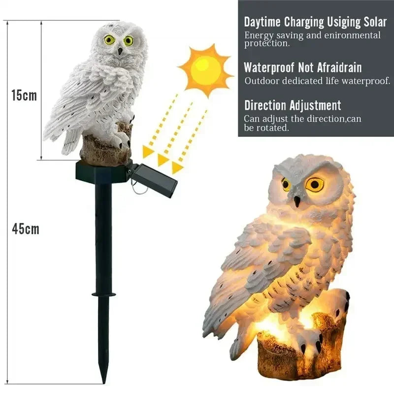Solar Owl Garden Light Outdoor LED Lawn Lamp for Garden Decoration Waterproof Christmas Lights Outdoor Solar Lamp Post