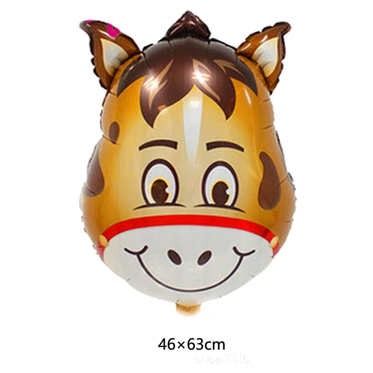 7pcs Farm Animal Balloons for Farm Birthday Party Decorations Supplies Cow Donkey Sheep Pig Chicken Foil Balloon Baby Shower