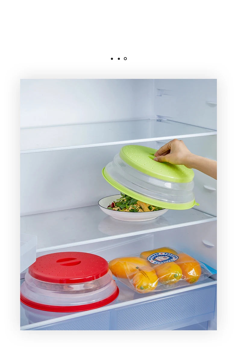 10.2 inch Microwave Plate Cover 2 In 1 Cover as Splatter Guard Collapsible Lid for Plate Dish Bowl Multi-Purpose Kitchen Gadget