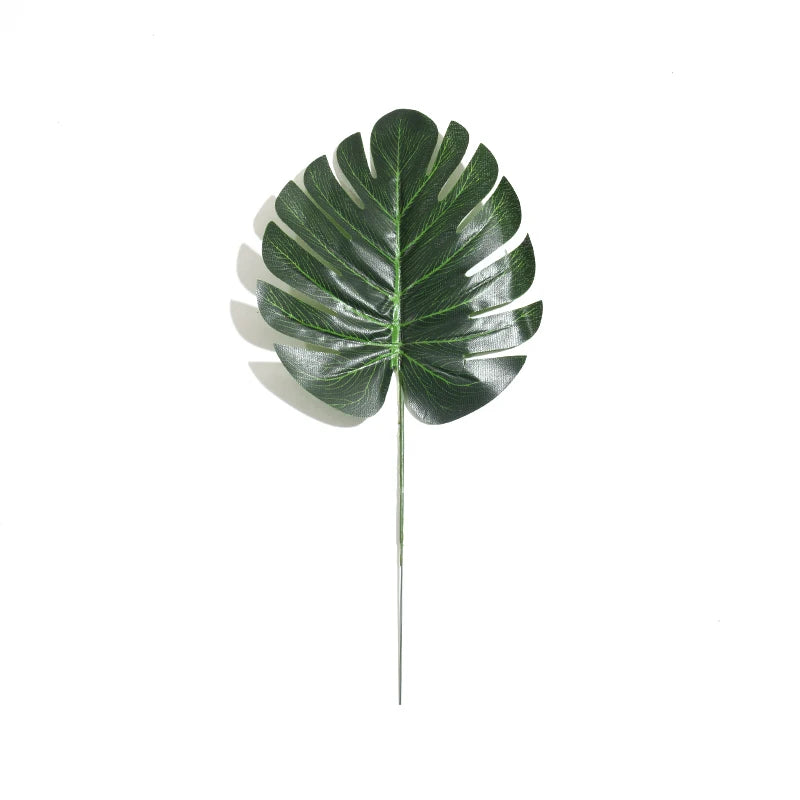 10pcs Artificial Green Turtle Leaf Scattered Tail Leaf Fake Silk Plant For DIY Wedding Birthday Party Home Decor Palm Leave