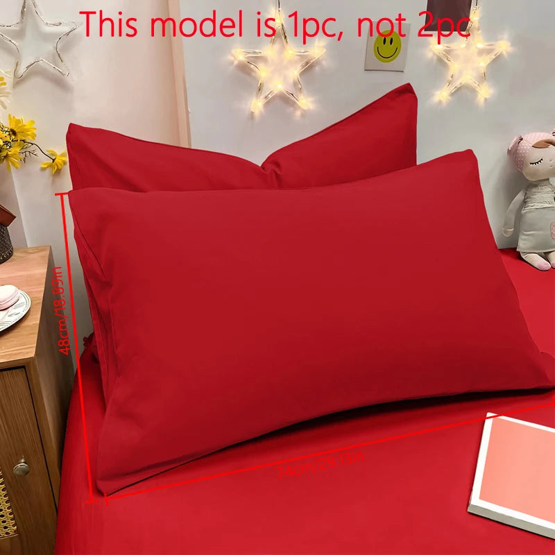 1 Piece Of Matte Solid Color Pillowcase, Bedroom Pocket Sealed Soft Pillowcase, Bedding