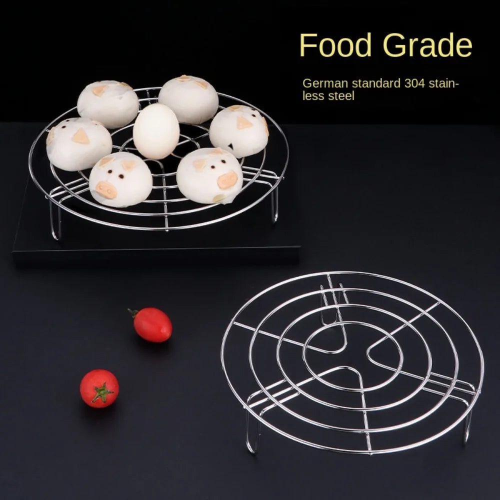 15.5-27.5cm Stainless Steel Steamer Rack Heavy Duty Round Durable Pot Pan Pressure Cooker Trivet Kitchen Cookware Accessories