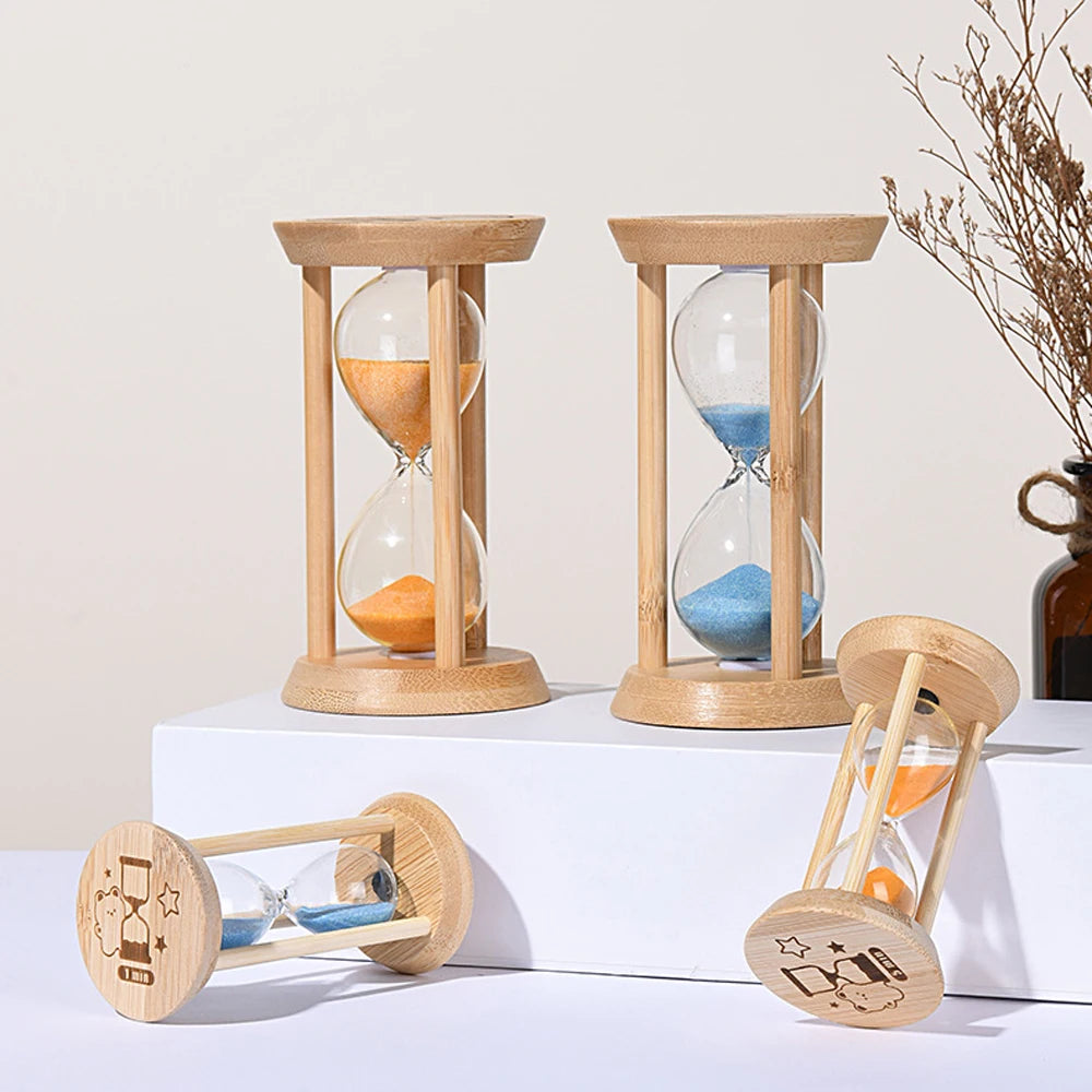 1PCS 3/5/10/15/30 Minutes Wooden Hourglass Timer Home Living Room Desktop Decoration Children Birthday Gift Portable Sand Clock