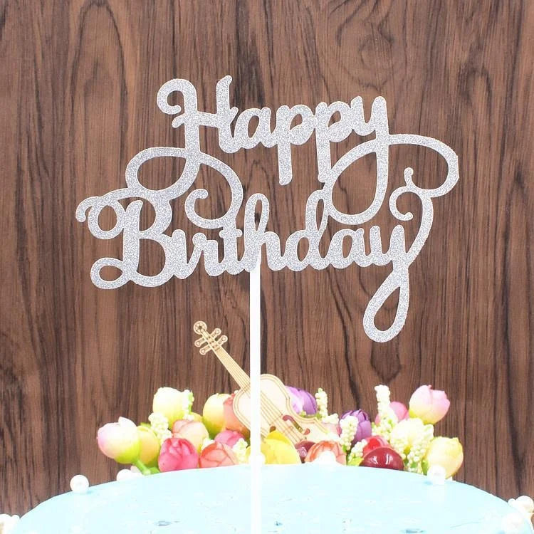 10pcs Gold Black Silver Happy Birthday Cake Topper Decoration DIY Acrylic Letter Kids Birthday Party Supplies