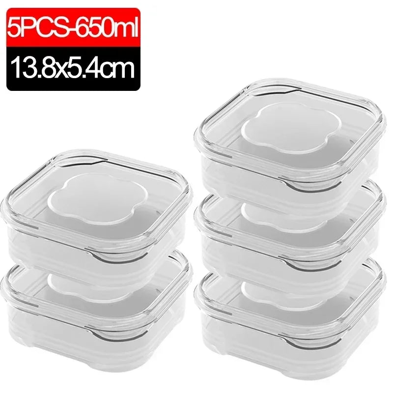 1/10PC Small Food Preservation Boxes Refrigerator Frozen Meat Vegetable Fresh-Keeping Box Transparent Kitchen Sealed Storage Box