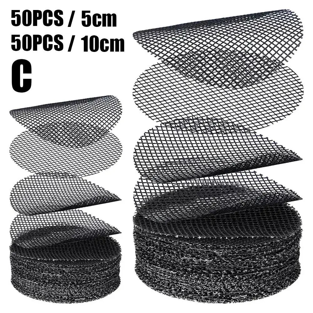 50 Pcs Flower Pot Hole Mesh Pad Breathable Bonsai Mesh Drainage Screens Bonsai Pot Bottom Grid Mat Drainage Mesh Hole Screen