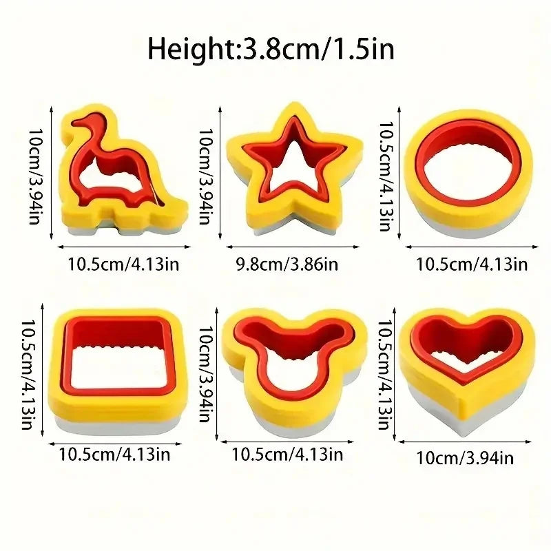 1/2/3/4/5/6pcs Stainless Steel Cookie Cutters Set - Animal & Heart Shapes for DIY Baking, Bread, Sandwich, Gift for Kids