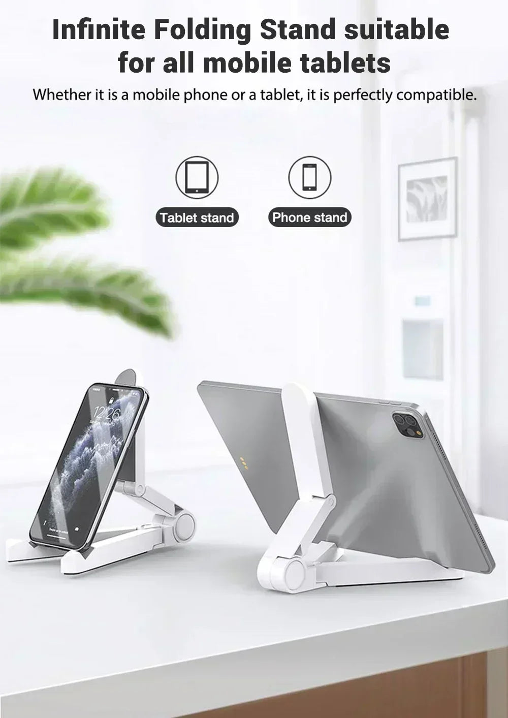 Multifunctional Foldable Tablet Stand Holder Universal for iPad Air/Pro Samsung Xiaomi Huawei Tablets & Phones  Adjustable Angle