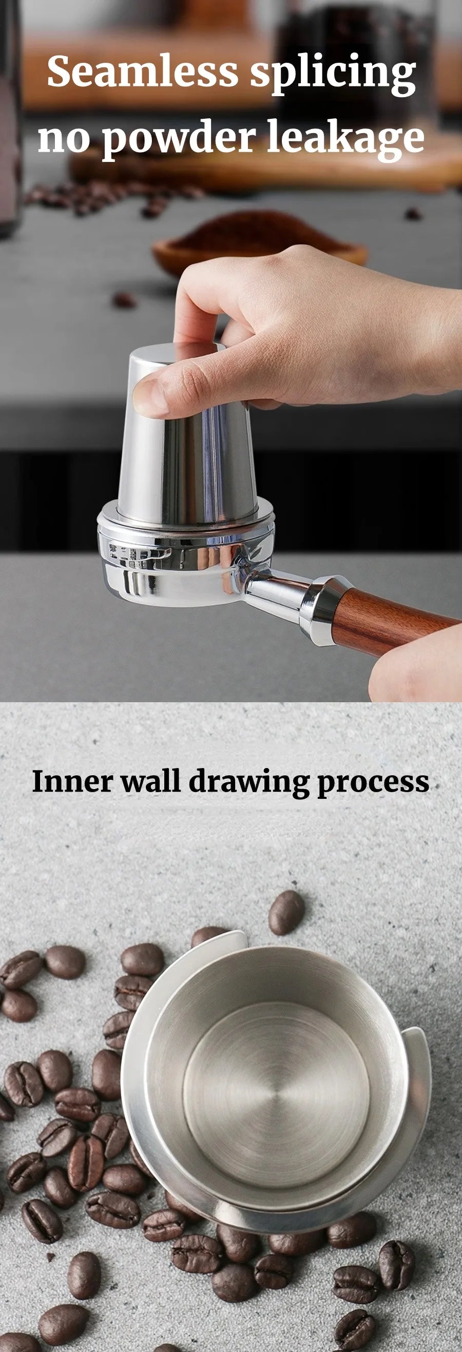 58/53/51mm Coffee Dosing Cup Sniffing Mug for Espresso Machine Wear Resistant Stainless Steel Coffee Dosing Cup Drop Shipping