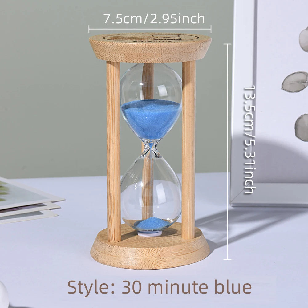 1PCS 3/5/10/15/30 Minutes Wooden Hourglass Timer Home Living Room Desktop Decoration Children Birthday Gift Portable Sand Clock