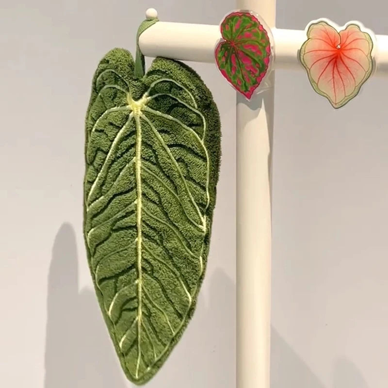 Hot Plant Hand Towel Cleaning Towel Absorbent Handkerchief Hanging Thickened Kitchen Towel Bathroom Kitchen Accessories