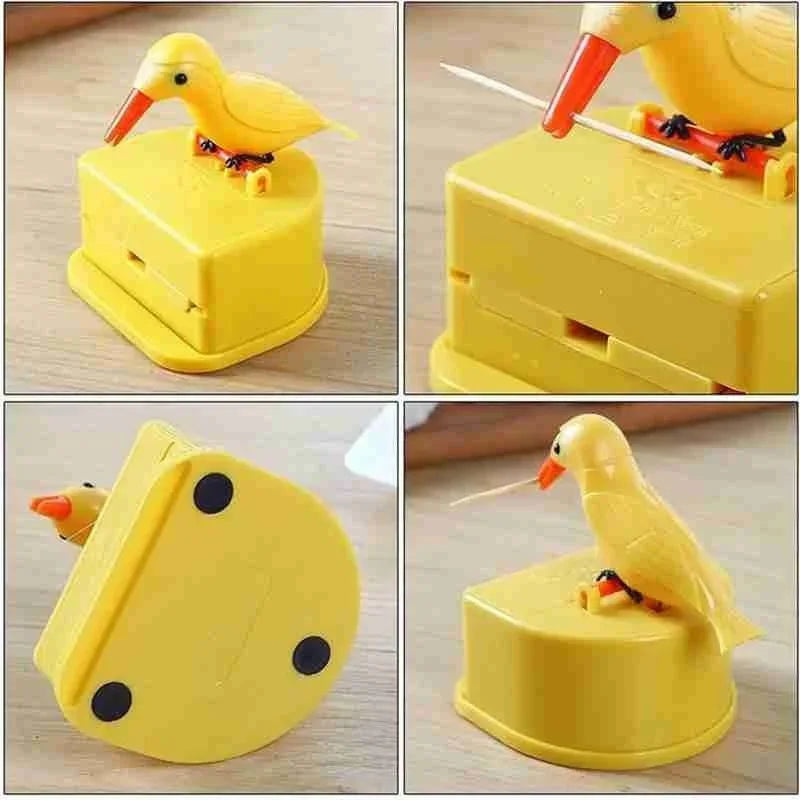 1Pc New Small Bird Toothpick Container Automatic Toothpick Dispenser Toothpick Holder Home Decoration Kitchen Accessories