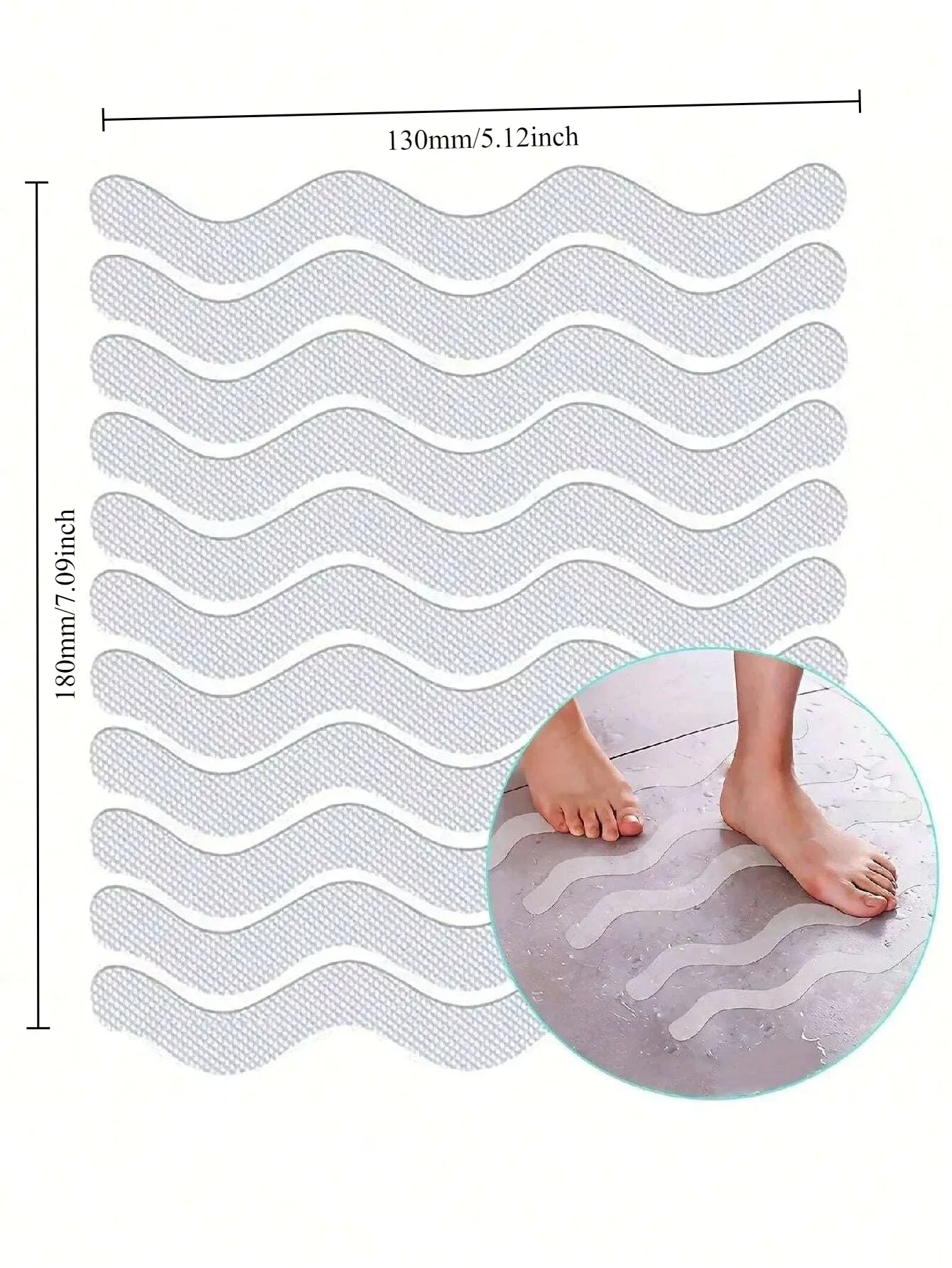 24Pcs Package Transparent Anti-Slip Stickers For Bathroom Floor And Shower - Bathtub Floor Safety Anti-Slip Strips