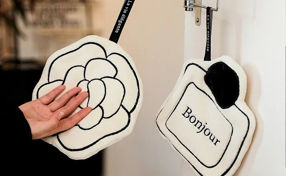 Hand Towel Soft and Skin-friendly Face Towel Hanging Double-layer Thickened Speed Dry Absorbent Hand Cloth for Kitchen Bathroom