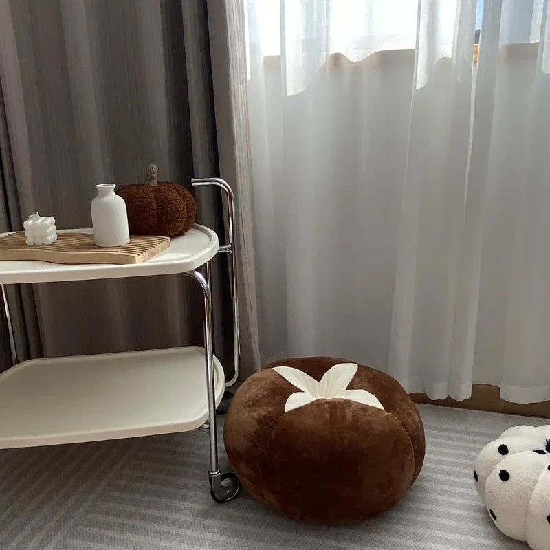 Thickened Cushion with Tomato-Shaped Pillow Vegetable Mushroom Persimmon Round Cushion Pad for Window Seat Pillows for Bedroom