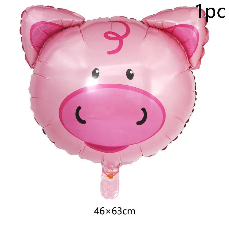 7pcs Farm Animal Balloons for Farm Birthday Party Decorations Supplies Cow Donkey Sheep Pig Chicken Foil Balloon Baby Shower