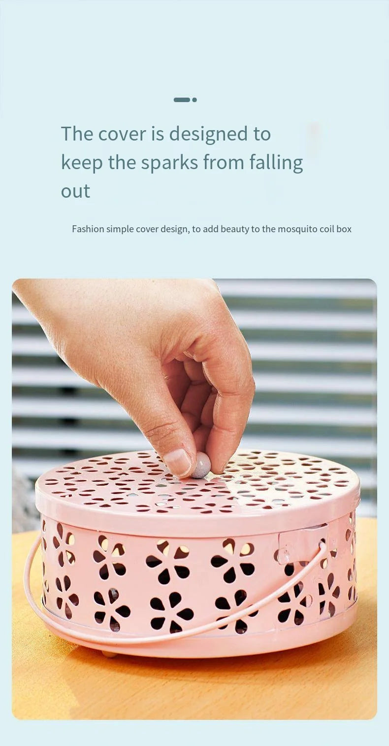 Mosquito-repellent fireproof mosquito-repellent household with cover wrought iron sandalwood mosquito incense burner