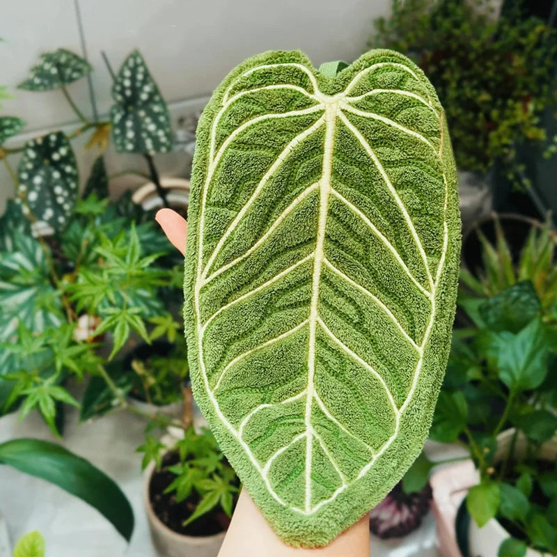 Hot Plant Hand Towel Cleaning Towel Absorbent Handkerchief Hanging Thickened Kitchen Towel Bathroom Kitchen Accessories