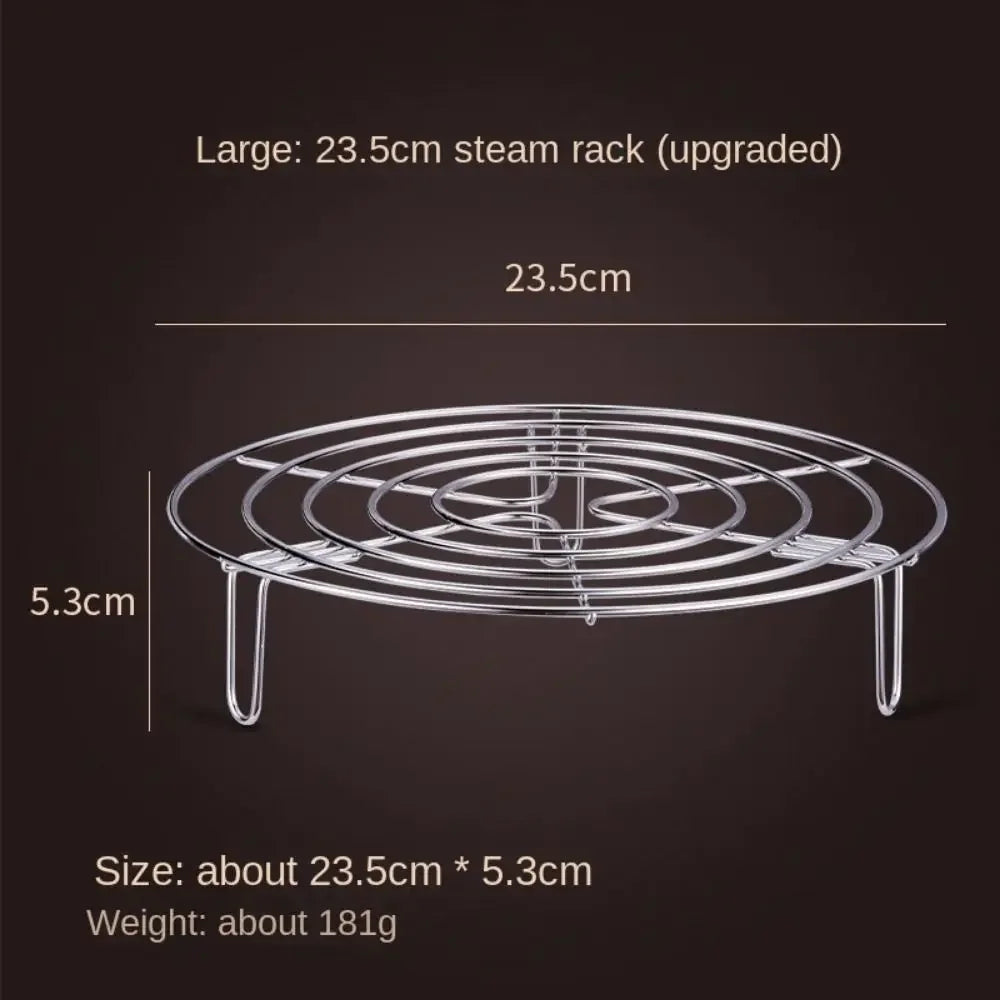 15.5-27.5cm Stainless Steel Steamer Rack Heavy Duty Round Durable Pot Pan Pressure Cooker Trivet Kitchen Cookware Accessories