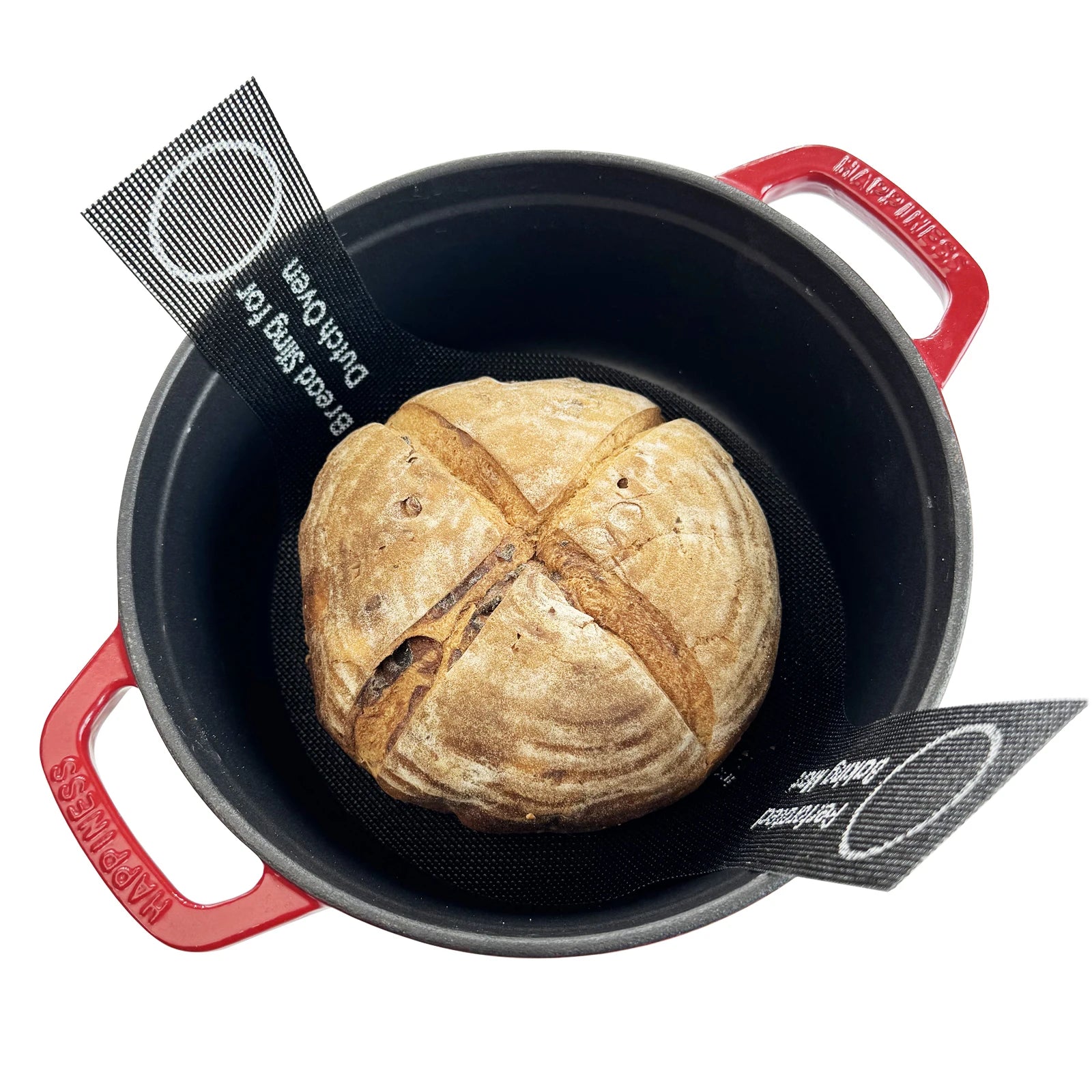 Perforated Silicone Bread Sling for Dutch Oven, with Long Handle, Nonstick & Reusable, Bread Baking Mat for Sourdough Transfer