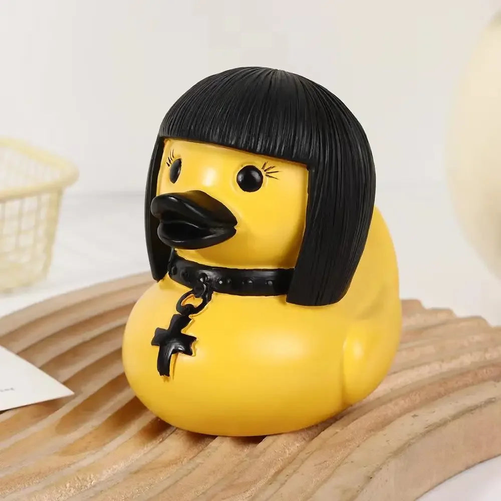 Funny Middle Finger Duck Home Statue Resin Mini Duck Garden Decoration Rustic Country Kitchen Decor Farm Animal Table Ornament