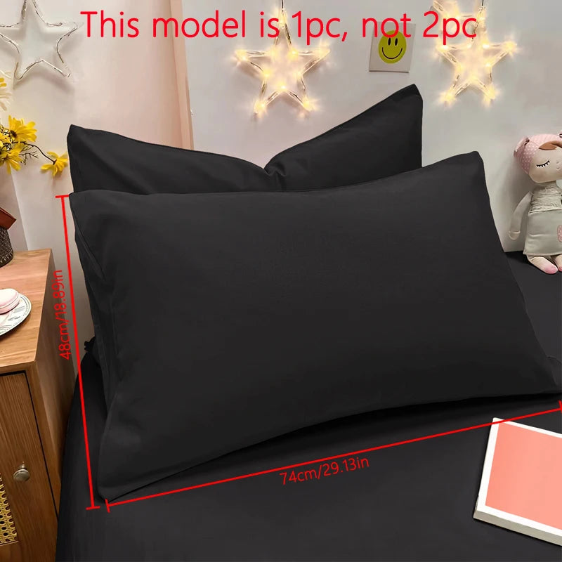 1 Piece Of Matte Solid Color Pillowcase, Bedroom Pocket Sealed Soft Pillowcase, Bedding
