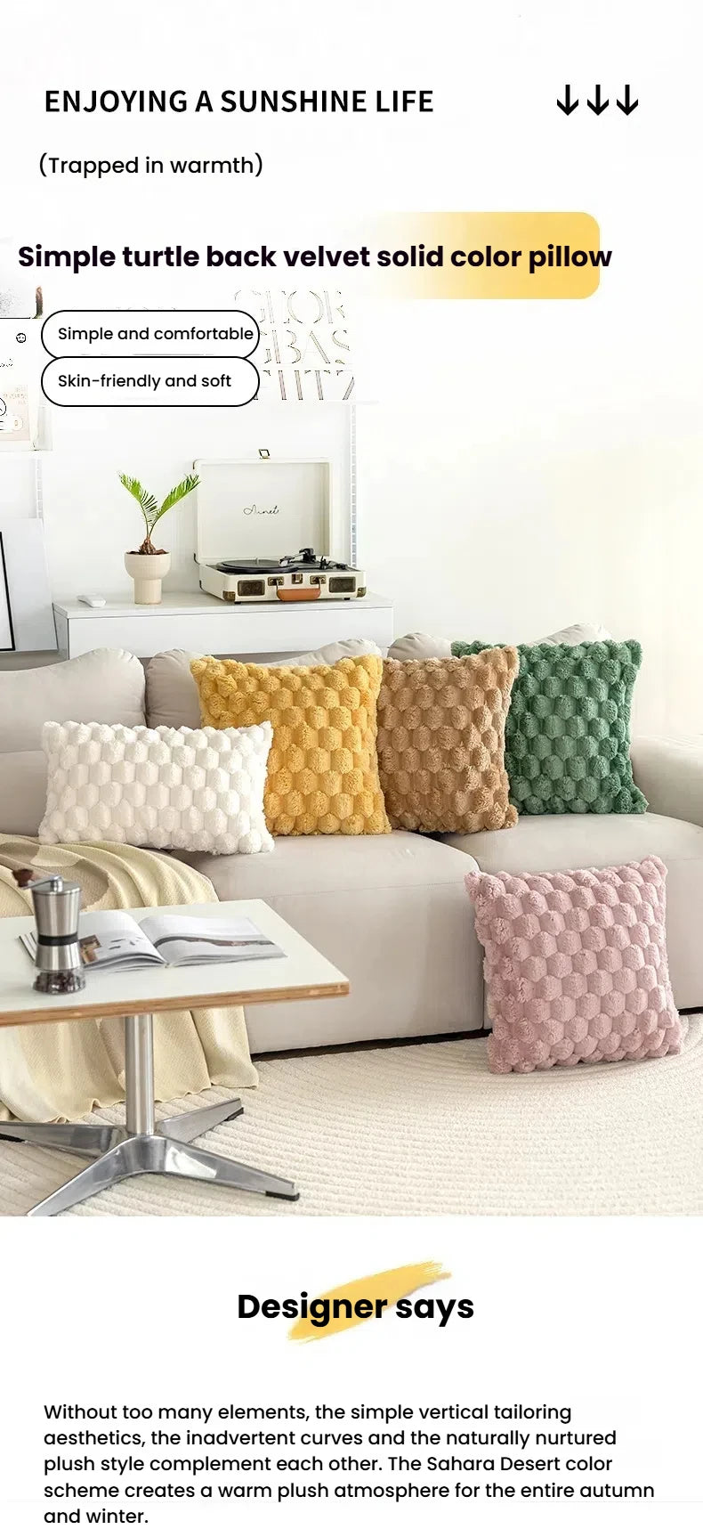 1PC Pineapple Grid  3D Soft Plush Throw Pillow Cover Decorative Cushion Case for Sofa Living Room Bedroom & Home Decor