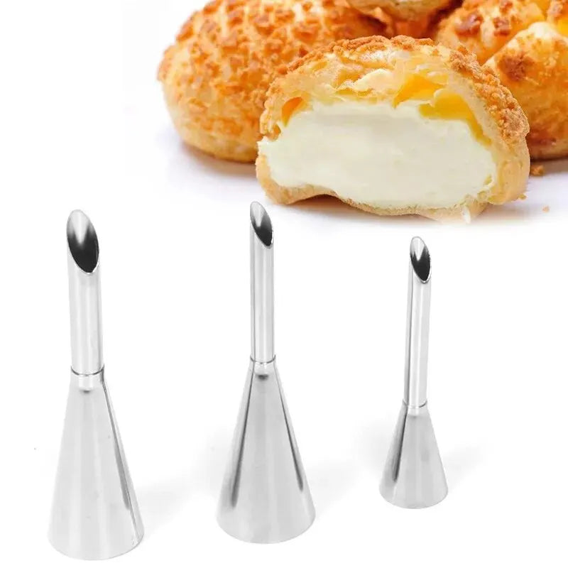 1PC Stainless Steel Puff Mouth Cake Puff Cream Flower Squeezer Western Pastry Cake Baking Tool Framed Mouth Baking Set Nozzle