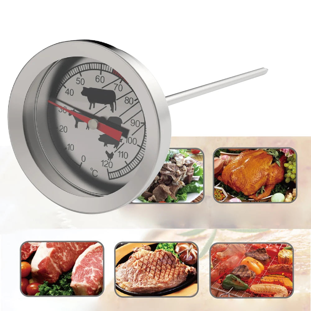 Instant Read Meat Thermometer Stainless Steel Dial Thermometer 4 Inch Probe Food Thermometer Best for Turkey BBQ Grill
