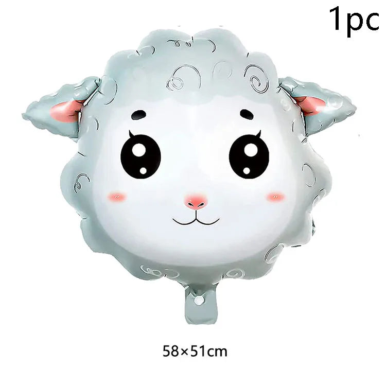 7pcs Farm Animal Balloons for Farm Birthday Party Decorations Supplies Cow Donkey Sheep Pig Chicken Foil Balloon Baby Shower