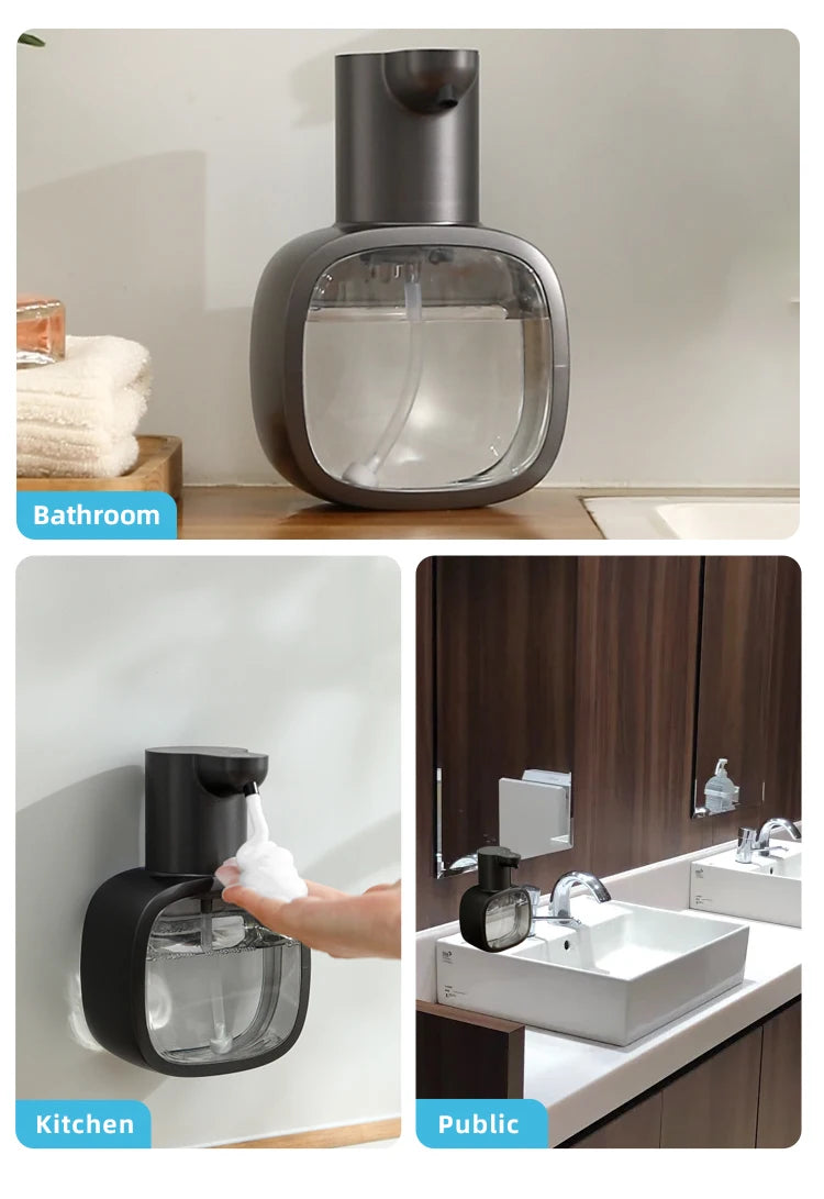 New Wall Mounted Automatic Soap Dispenser Foam Smart Hand Washing Machine 500ml Liquid Rechargeable Bathroom Induction Sensor