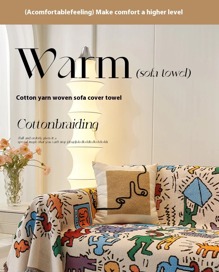 Sofa Cushion Cloth Double Sided Sofa Cover Thick Non-Slip Sofa Cover Full Cover Knee Blanket Cover Cloth Sofa Blanket