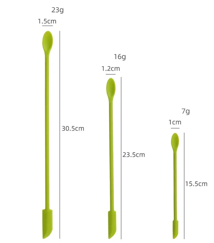 Cosmetic Bottle Silicone Mini Scraper Three Piece Set Baking Double End Two In One Spatula Jam Bottle Scraper Spoon Set