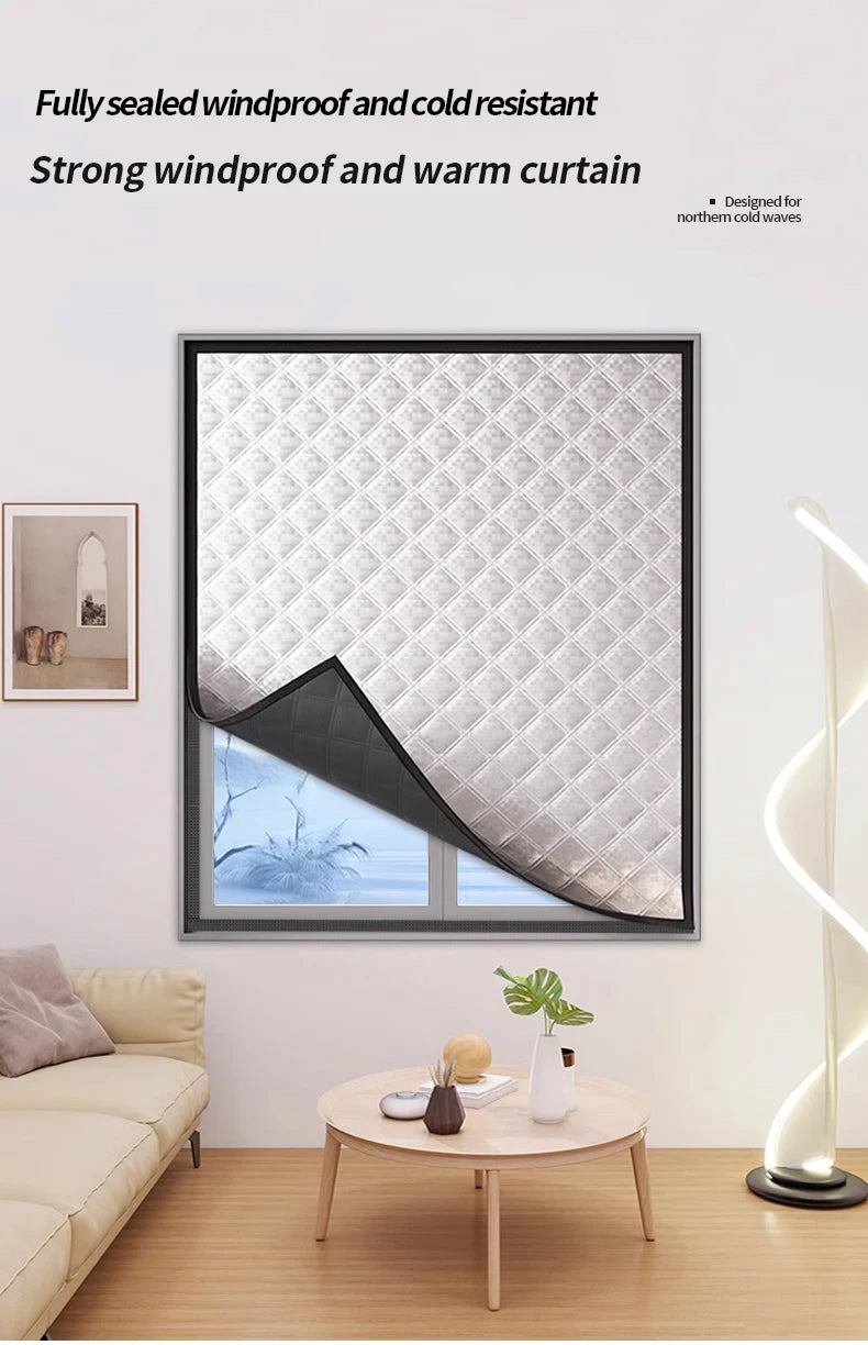 Warm curtains, cold and heat insulation, window screens, sun shading, sound insulation, double thickened warm curtains