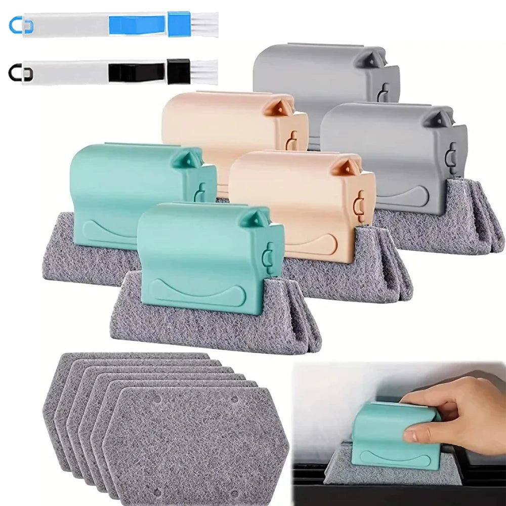 Window Track Cleaner Window Groove Cleaning Brush Tools Set for Door Groove Sliding Door Track Crevice Household Clean Tool