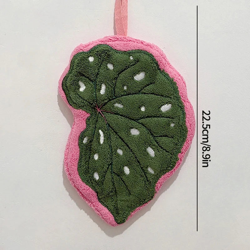 Hot Plant Hand Towel Cleaning Towel Absorbent Handkerchief Hanging Thickened Kitchen Towel Bathroom Kitchen Accessories