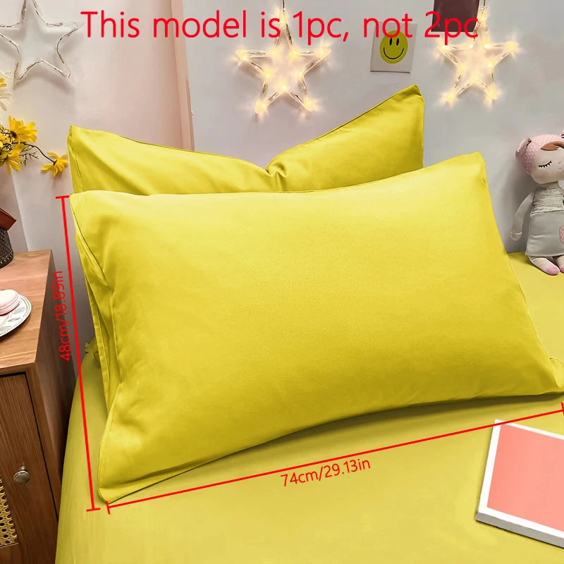 1 Piece Of Matte Solid Color Pillowcase, Bedroom Pocket Sealed Soft Pillowcase, Bedding